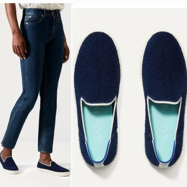 Rothy's The Slip On Terry Sapphire Fabric Low Top Lifestyle Sneakers Wom… - Image 2
