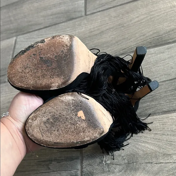 Jimmy Choo Black Fringe Heels - Image 9