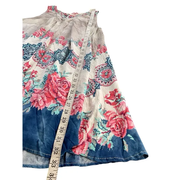Umgee Women's Sleeveless Print Flowy V-Neckline Skinny Cross Straps Dress Tops L - Image 10