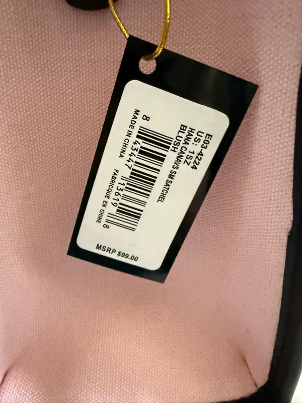 Bebe Hana Blush Pink Canvas Satchel - Image 3