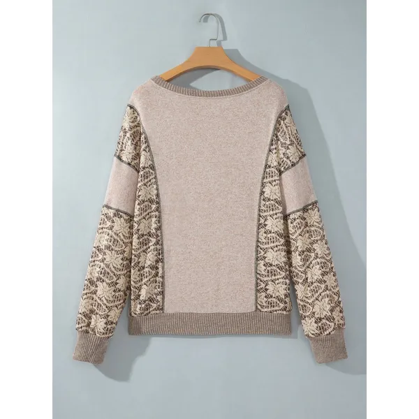 Floral Print Round Neck Long Sleeve Shift Top - Medium - Image 5