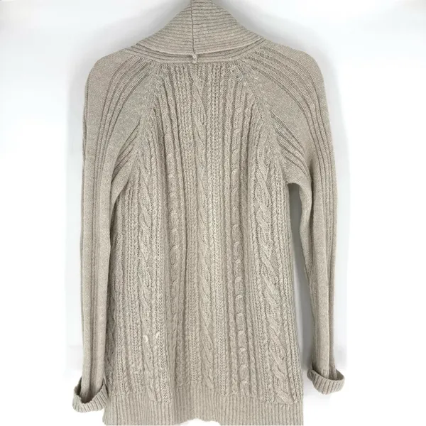 All Saints Galaxy Flex Mohair Wool Blend‎ Cardigan Open-Front Oatmeal Size 8 - Image 4