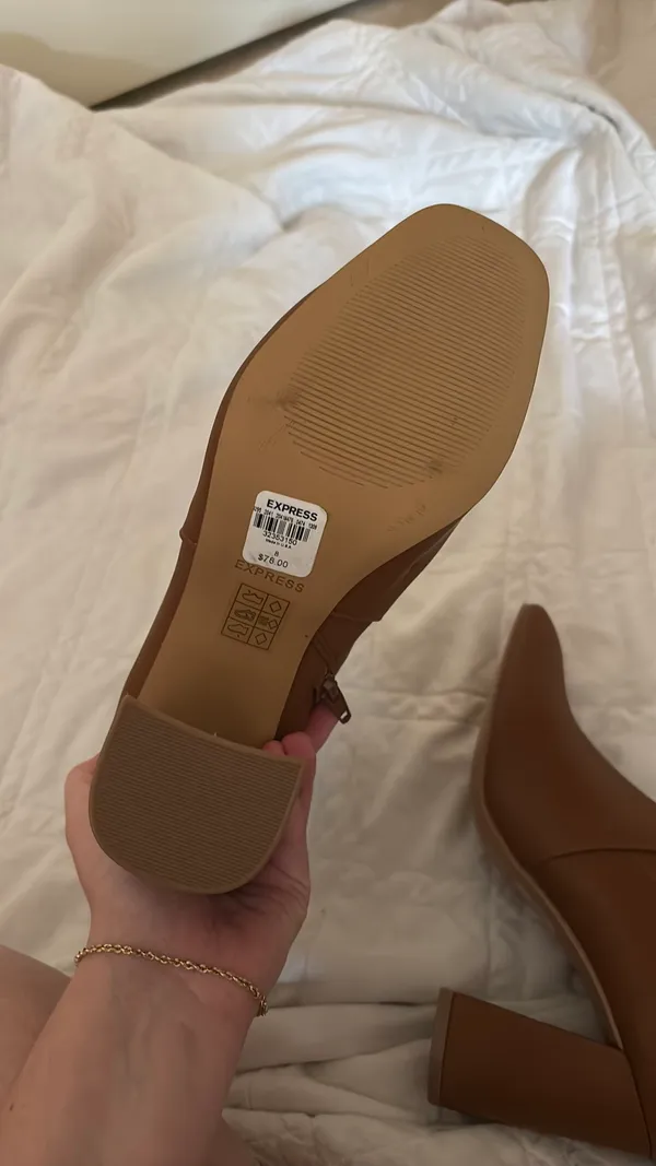 Women’s Brown Heel Booties Size 8 - Image 2