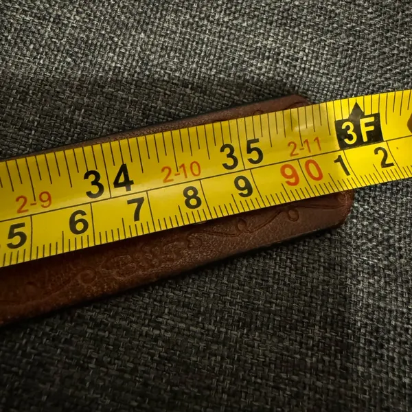 DOCKERS Brown Leather Belt Tooled Floral‎ Silver Tone Buckle Studded Sz M Navajo - Image 6