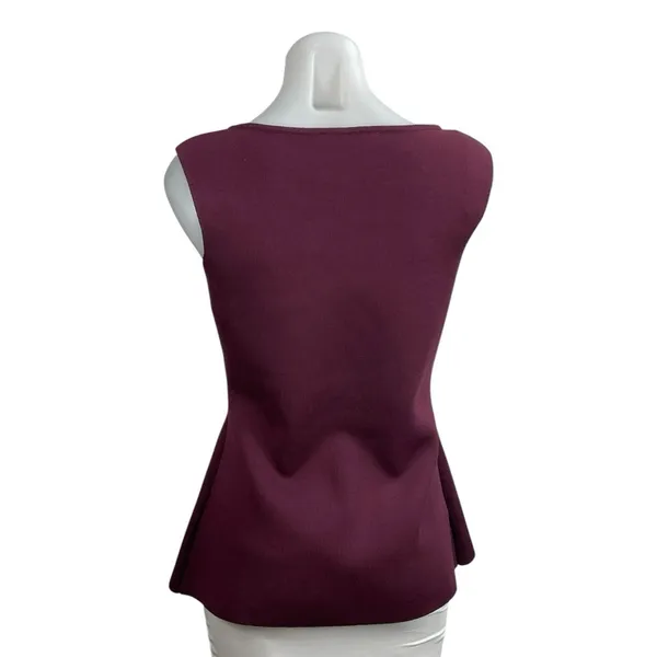 Zara Women's Boat Neck Sleeveless Button Up Tunic Peplum Tank Blouse Vest Top M - Image 3
