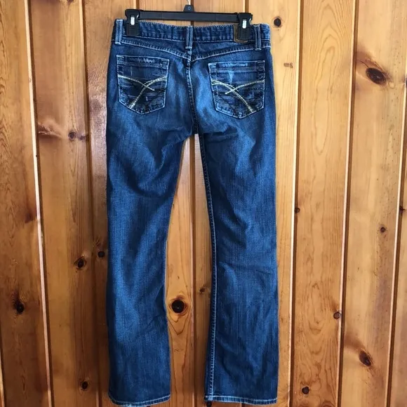 BKE denim sierra boot cut jeans size 27x31 1/2 darker western jeans country - Image 2