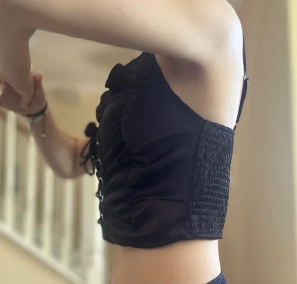 Cider Satin Lace-Up Corset Top - Image 3