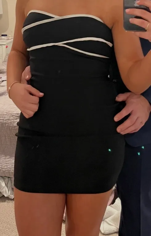 Black and White Mini Dress - Image 4