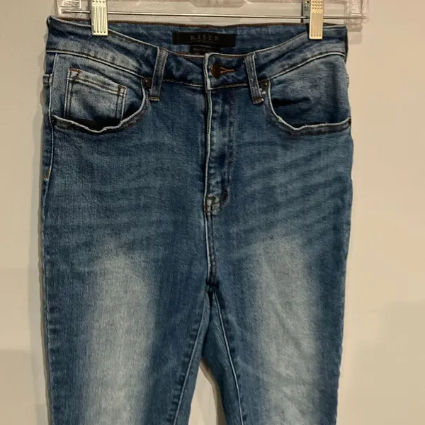 Risen Dark Wash High Rise Distressed Skinny Jeans Size 5/27 rdp1209 #780 - Image 2