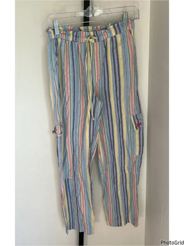 Damson Madder Pastel Stripe Hope Shirred Cami & Sicily Cargo Trouser Set size 4 - Image 6