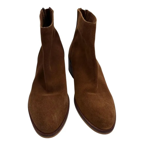 Steve Madden Legally Suede Ankle Booties Size 5.5 M Brown Back Zipper NWOB‎ - Image 2