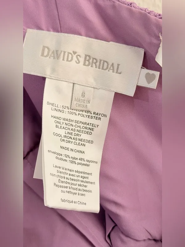 Davis bridal New no tags size 6 Strapless Lavender Lace A-Line Dress - Image 10
