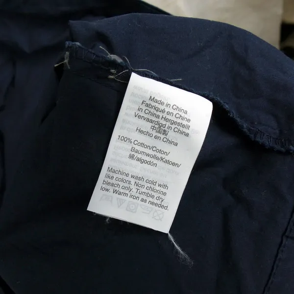 J.Crew Button Front Shirt Dress Womens 18 Navy Blue Cotton Poplin Midi Pockets - Image 9
