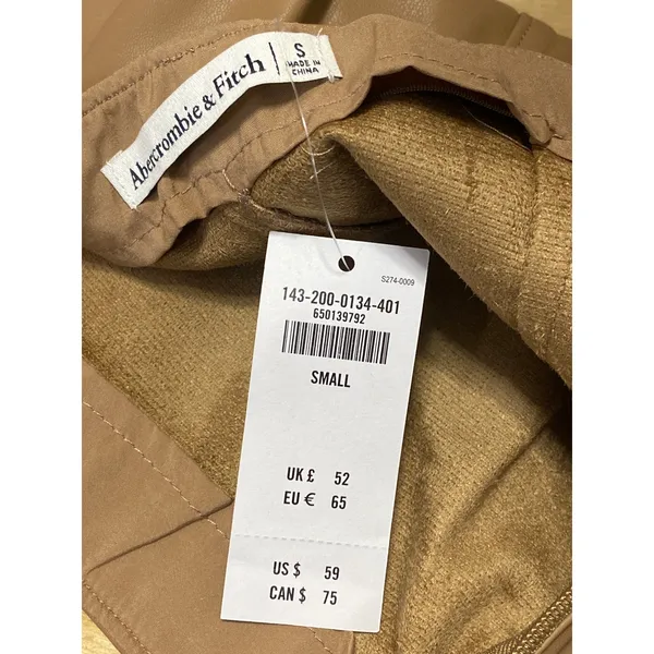 NEW Abercrombie & Fitch Tan Khaki High Waisted Wrap Skirt Skort Shorts Size S - Image 5