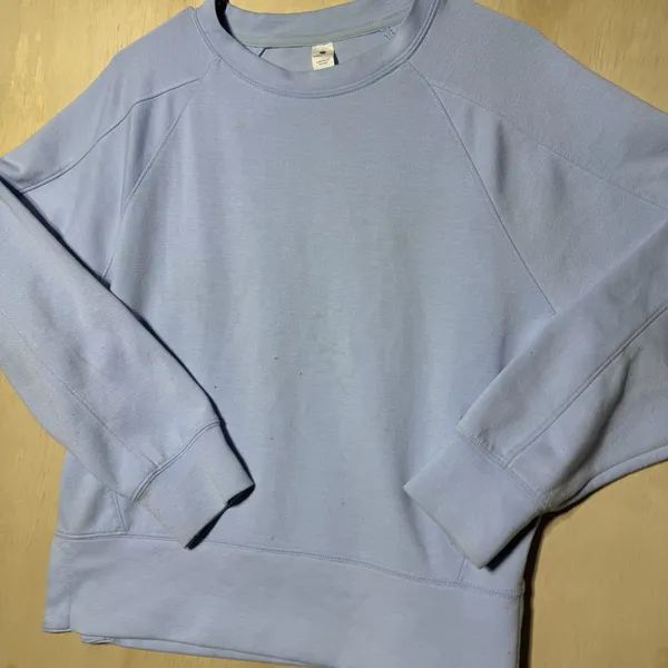Yogalicious Light Blue Crewneck Sweatshirt Size S Oversized Pullover Athleisure - Image 2