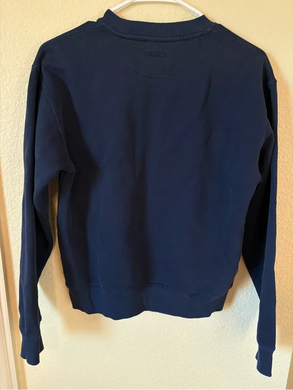 Aritzia Cozy Sweatfleece Perfect Fit Crew Sweatshirt Size XS in Admiral Navy - Image 4