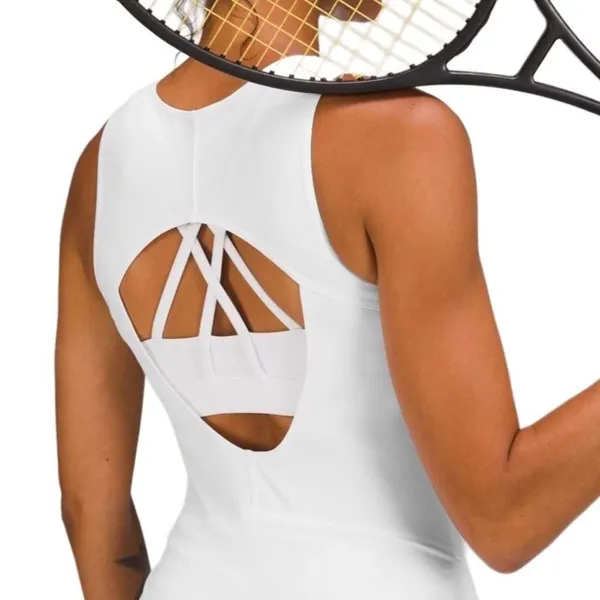 Lululemon Everlux Short-Lined 6” Inseam Tennis Tank Top Dress White Size 6 skort - Image 11