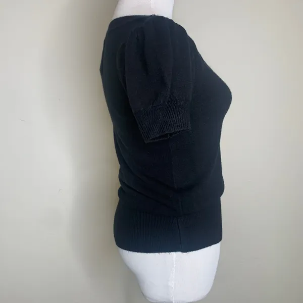 Energie Y2k Black Short Puff Sleeve Sweater Sz Medium Boho - Image 3