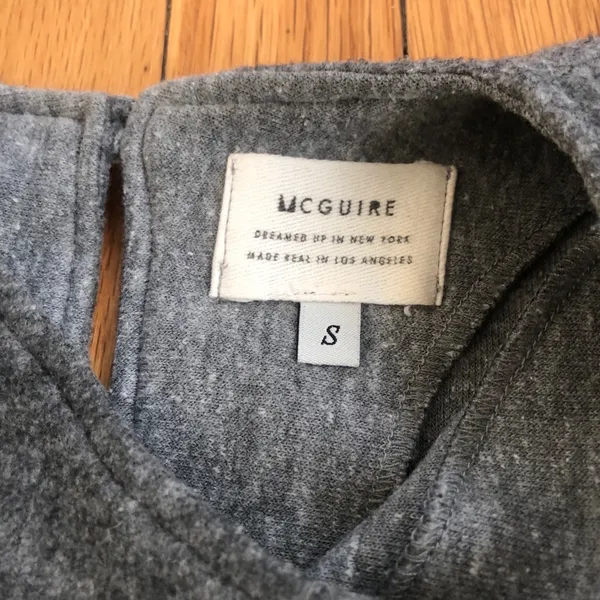 $169 McGuire Bella Tee Gray Ruffled Sleeves S - Image 3