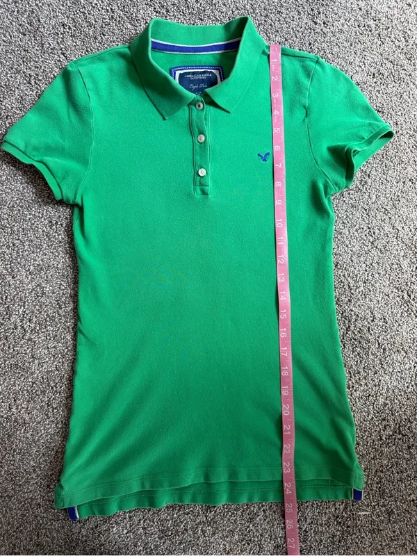 American Eagle Y2K Green Stretch Women’s Polo S - Image 5