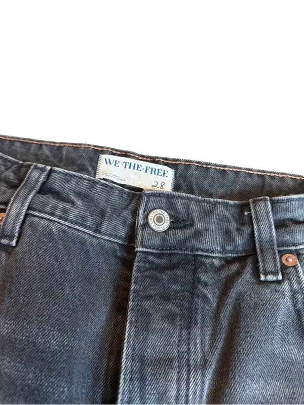 We The Free Washed Black Wide Leg Dropped Boyfriend Jeans Denim Size 28 Women's - Image 7
