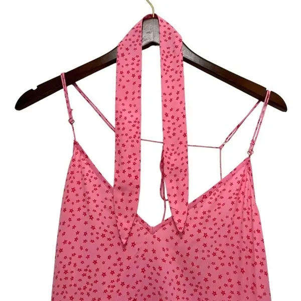 For Love and Lemons Twinkle Slip Dress Pink Spaghetti Straps Romantic Coastal L - Image 8