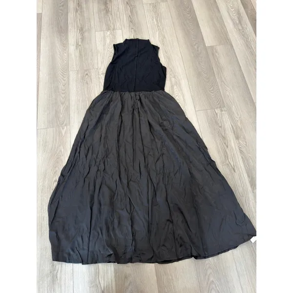 Commense Solid Black Minimalist Elegance Mock Neck Sleeveless Long Dress NWT XL - Image 2