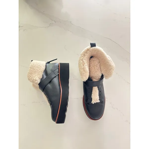 COACH Urban Hiker Shearling Boots in Black Size 9 - Image 3