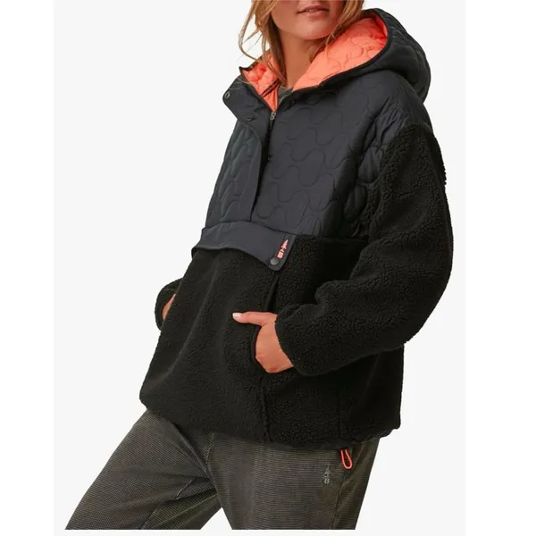 Bass Outdoor‎ Black Women’s Pullover Jacket Hooded Fleece Qaurter - Zip Medium - Image 2