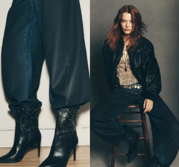 NWT $158 Anthropologie x Pilcro Dark Blue High-Rise Balloon Jeans 23 TALL - Image 2