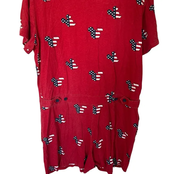 Disney Mickey Mouse Jumpsuit Romper Americana Flag Red - Image 3