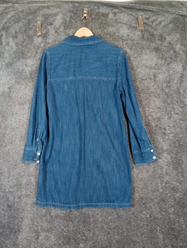 J. Crew Harbour Denium Dress In Indigo Wash Cotton Shift Dress Womens Sz 4 - Image 7