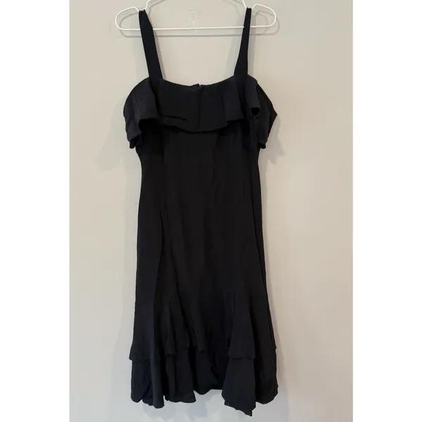 J. Crew Ruffle Midi 100% Silk Dress Size 6 2702 - Image 4