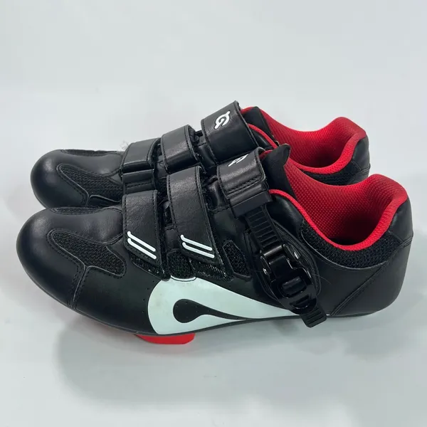 Peloton Cycling Shoes Unisex Size 40 Black Red Hook Loop Ratchet Buckle Cleats - Image 4
