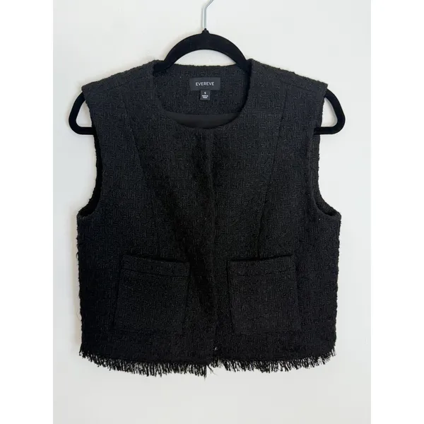 Evereve Winona Black Tweed Vest size small - Image 3