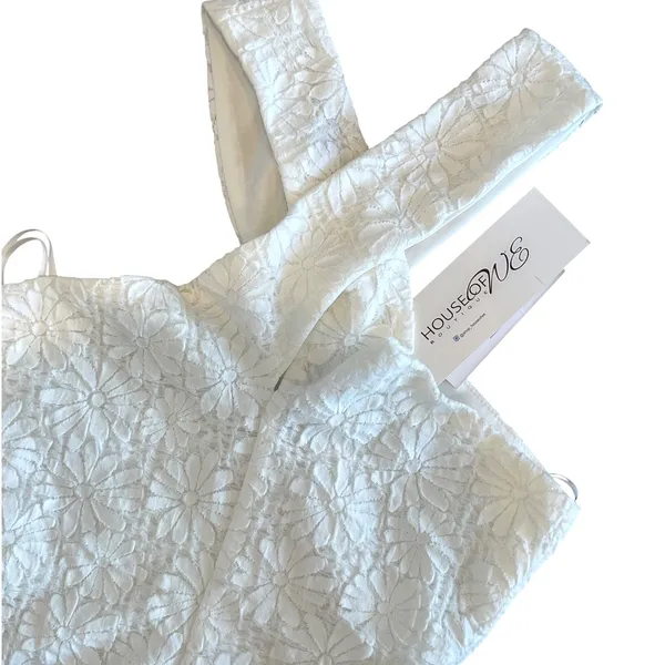 SAGE THE LABEL White Lace Cross‎ Front Halter Thong Bodysuit XS - Image 2
