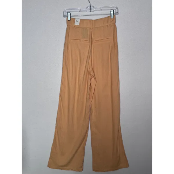 2020s Abercrombie & Fitch Peach Linen Corset Top & Wide Leg Pants Set NWT XS/S - Image 8