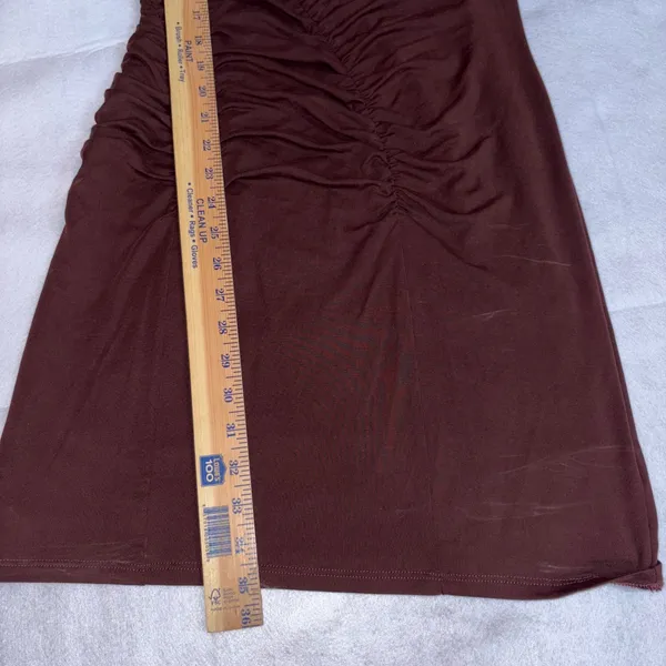 Anthropologie Ruched Mock Neck Knit Dress‎ Cocoa Plum Fitted Sleeveless Bodycon - Image 11