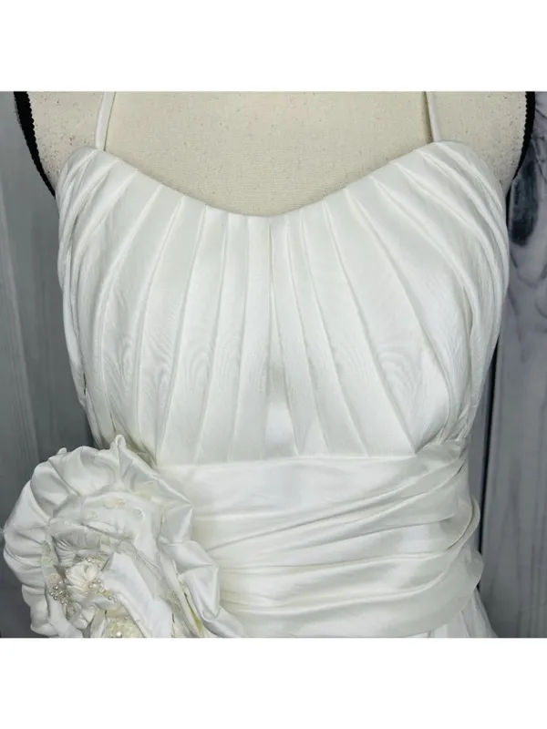 Wtoo Wedding Cotillion Dress Sz 14 Worn Once Pleated Floral Applique Sweetheart - Image 5