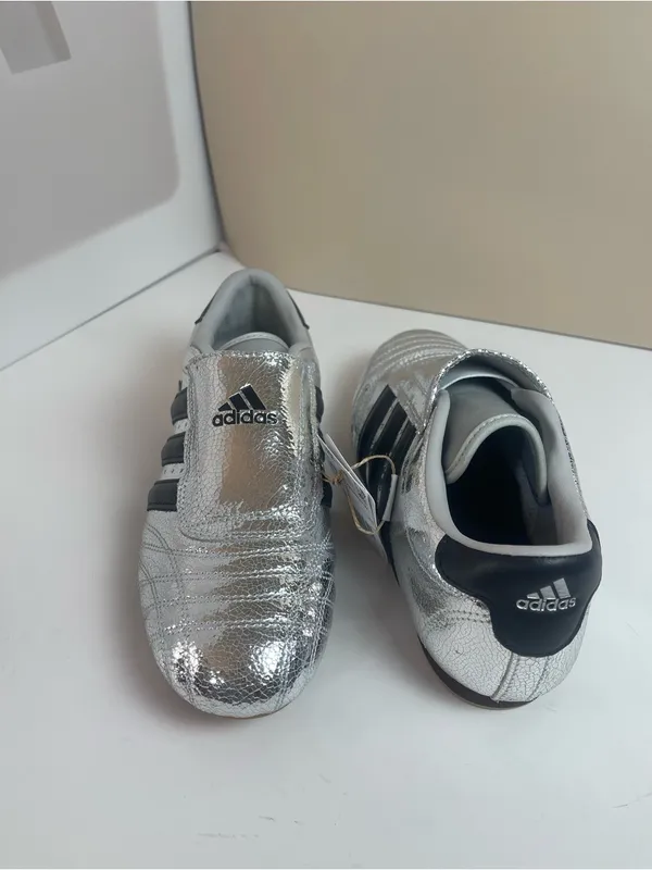 Adidas Originals Taekwondo Women’s Leather Silver Metallic Black Sneakers 6.5 - Image 11