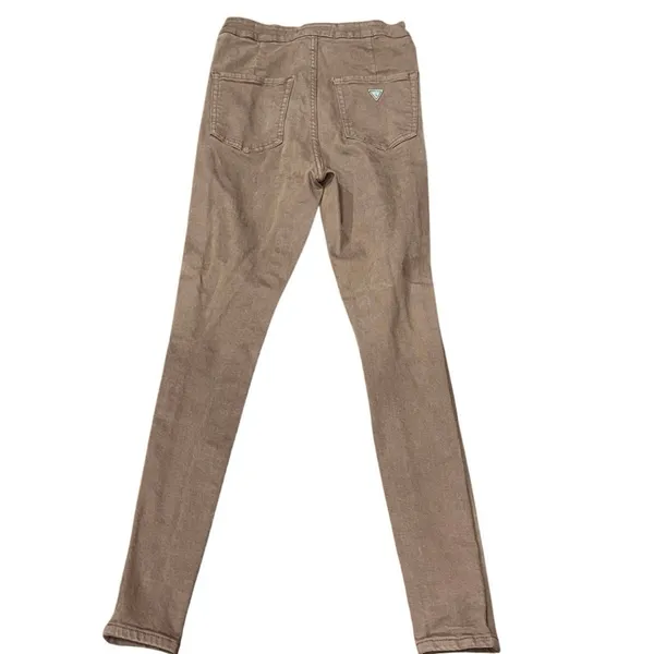 GUESS Ultra High Rise Cropped Skinny Pants Women’s Size 27 Taupe Brown Stretch - Image 4