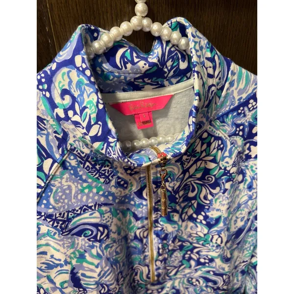 Lilly Pulitzer UPF 50+Skipper Popover‎ Multicolor Activewear pullover Small new - Image 2
