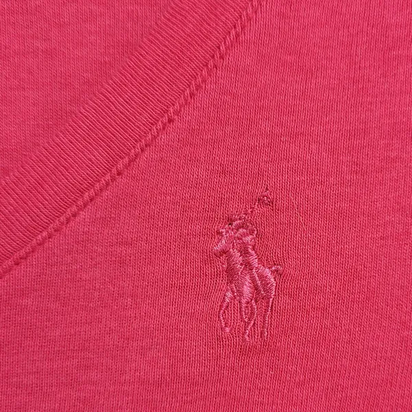 Ralph Lauren Sport Womens T-shirt Size M Hot Pink V-neck Short Sleeve Cotton Tee - Image 9