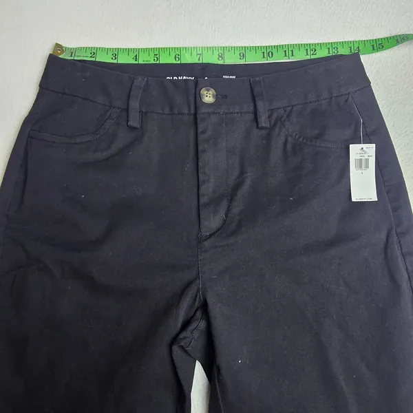Old Navy NWT Womens High-Waisted Uniform Boot-Cut Pants Black‎ Jack Size 6 - Image 9