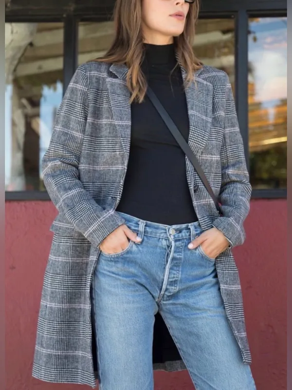 Rails Anders Charcoal Plaid Pink Wool Blend Coat - Image 4