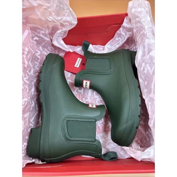 Hunter Original Chelsea Women's Waterproof Ankle Rain Boots, Green Size 6 - Image 15