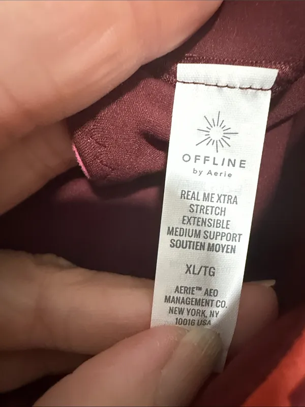 NWOT Offline by Aerie Red & Pink Patterned Crop Bralette Size XL - Image 9