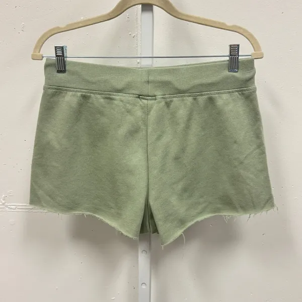 PacSun Women's Sage Green‎ Fleece Raw Hem Sweat Shorts Size S Small Loungewear - Image 2