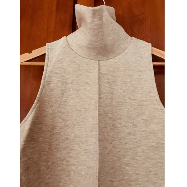 OGL Turtleneck Split Hem Top Sleeveless FuzzLuxe Heather Morganite Size Small - Image 3
