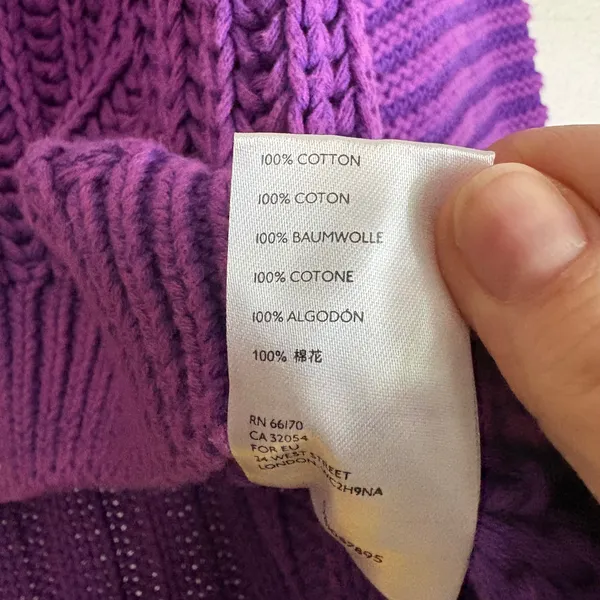 Free‎ People My Only Sunshine Purple Chunky Knit Mock Neck Sweater Womens Small - Image 4